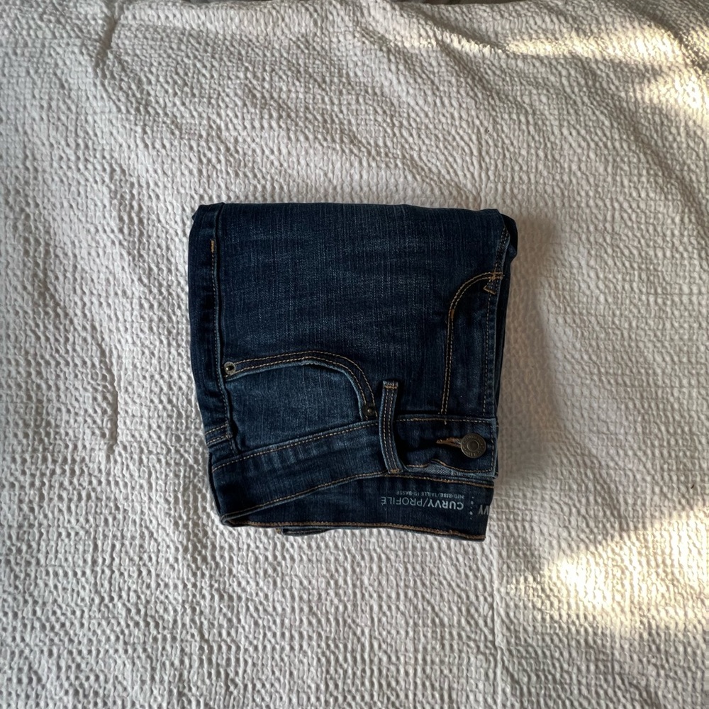 Dark Blue Denim Skinny Jeans - Old Navy 4 Short Curvy
